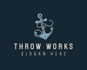 Sailing Anchor Rope Letter T logo design