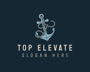 Sailing Anchor Rope Letter T logo design