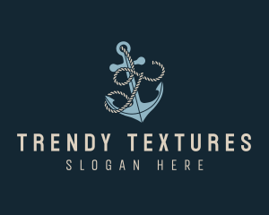 Sailing Anchor Rope Letter T logo design