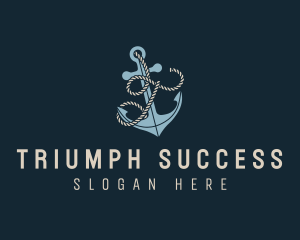 Sailing Anchor Rope Letter T logo design