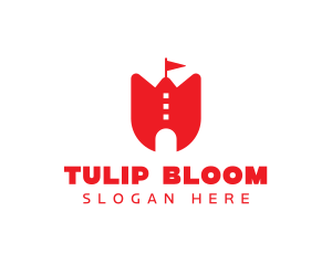 Flower Tulip Castle logo design