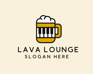 Beer Piano Music Bar  logo design