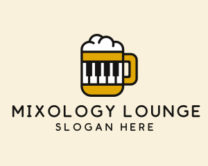 Beer Piano Music Bar  logo design