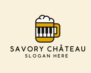 Beer Piano Music Bar  logo design