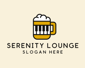 Beer Piano Music Bar  logo design