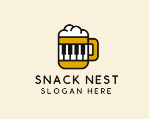 Beer Piano Music Bar  logo design