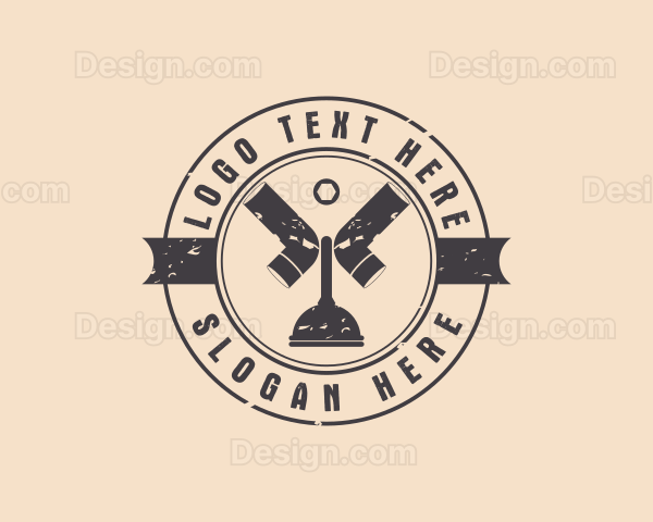 Retro Plumbing Repair Logo