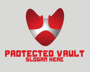 Red Heart Shield logo design