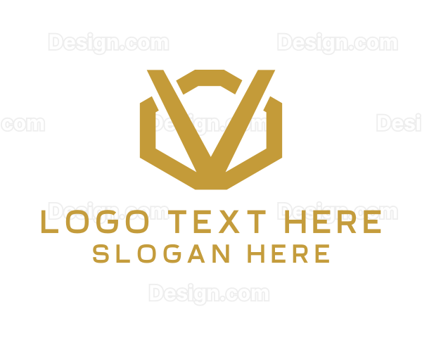 Simple Geometric Letter V Business Logo