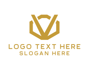 Simple Geometric Letter V Business logo