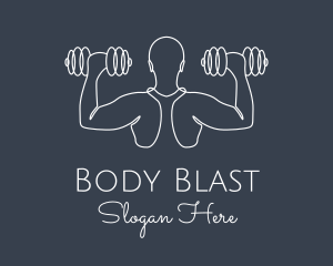 Minimalist Body Builder logo design