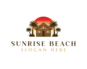 Vacation Beach Resort Villa logo design