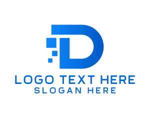 Digital Pixel Letter D logo