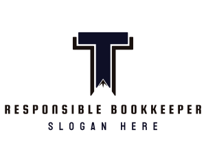 Blue Bookmark T logo