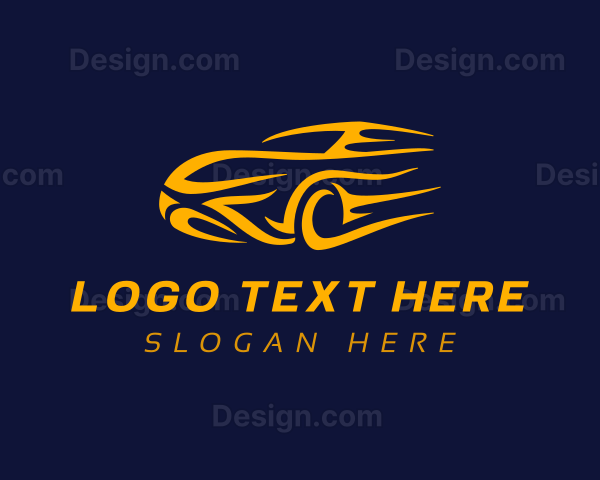 Yellow Car Racing Logo