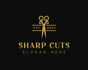 Fancy Barber Scissors logo design