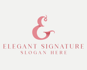 Pink Feminine Ampersand  logo design