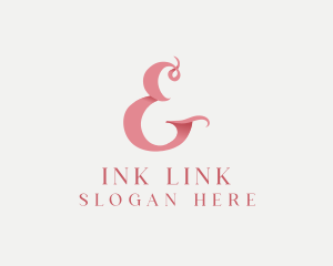 Pink Feminine Ampersand  logo design