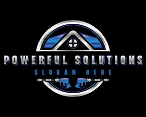 Pressure Washer Roofing logo design