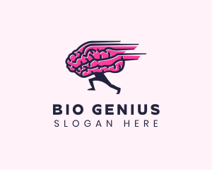 Running Brain Tutorial logo design