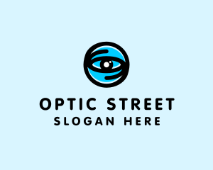 Blue Optical Eye logo design