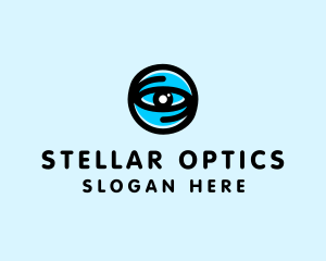 Blue Optical Eye logo design