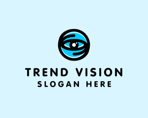 Blue Optical Eye logo design