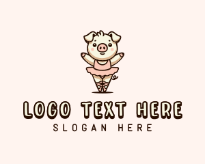 Ballerina Pig Cartoon logo