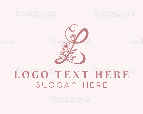 Botanical Floral Letter L Logo