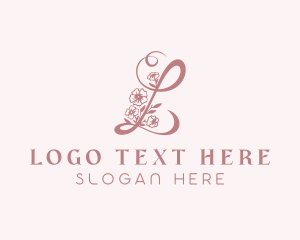 Botanical Floral Letter L Logo