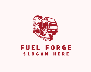 Oil Fuel Tanker Truck logo design