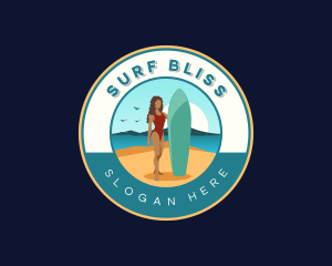 Woman Surfer Lifeguard logo