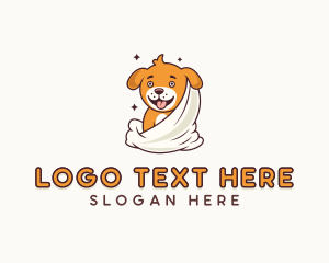 Towel Puppy Dog Grooming logo