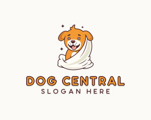 Towel Puppy Dog Grooming logo design