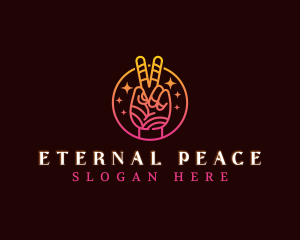 Peace Hand Gesture logo design