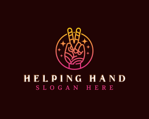 Peace Hand Gesture logo design
