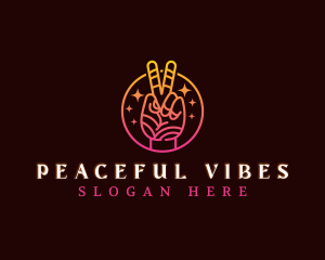 Peace Hand Gesture logo design