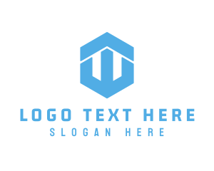 Modern Cube Hexagon Letter  W logo