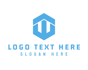 Modern Cube Hexagon Letter  W Logo
