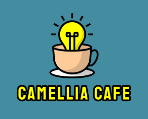 Lightbulb Teacup Cafe logo design