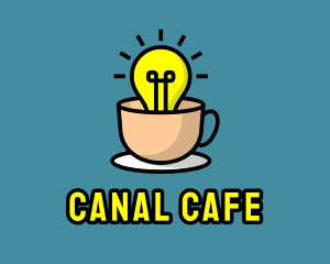 Lightbulb Teacup Cafe logo design