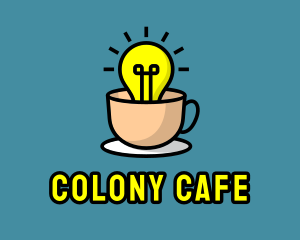 Lightbulb Teacup Cafe logo design