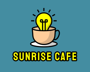 Lightbulb Teacup Cafe logo design