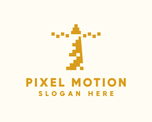 Yellow Pixel Lighthouse logo design