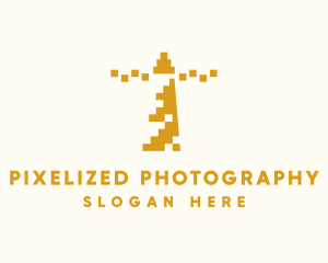 Yellow Pixel Lighthouse logo design