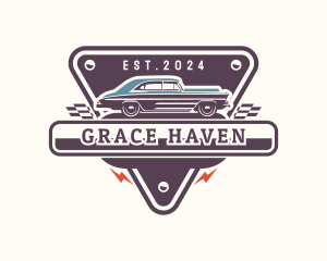 Vintage Car Garage Logo