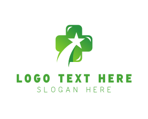 Green Doctor Medical Star Cross logo design