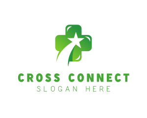 Green Doctor Medical Star Cross logo design