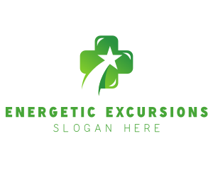 Green Doctor Medical Star Cross logo design