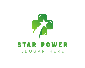 Green Doctor Medical Star Cross logo design